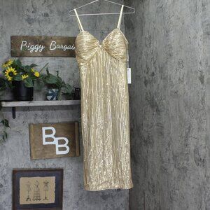 Siena Womens Sequined Midi Dress Gown SATP1740 Gold Yellow 10